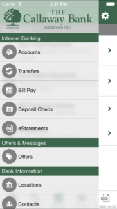 Callaway Bank App Screenshot
