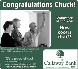 Congratualtions to chuck everitt volunteer of the year