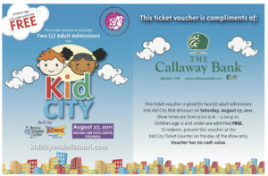 Kid City ticket voucher