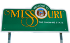 Missouri state highway welcome sign