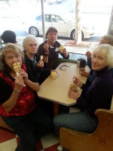 group of women eating icecream