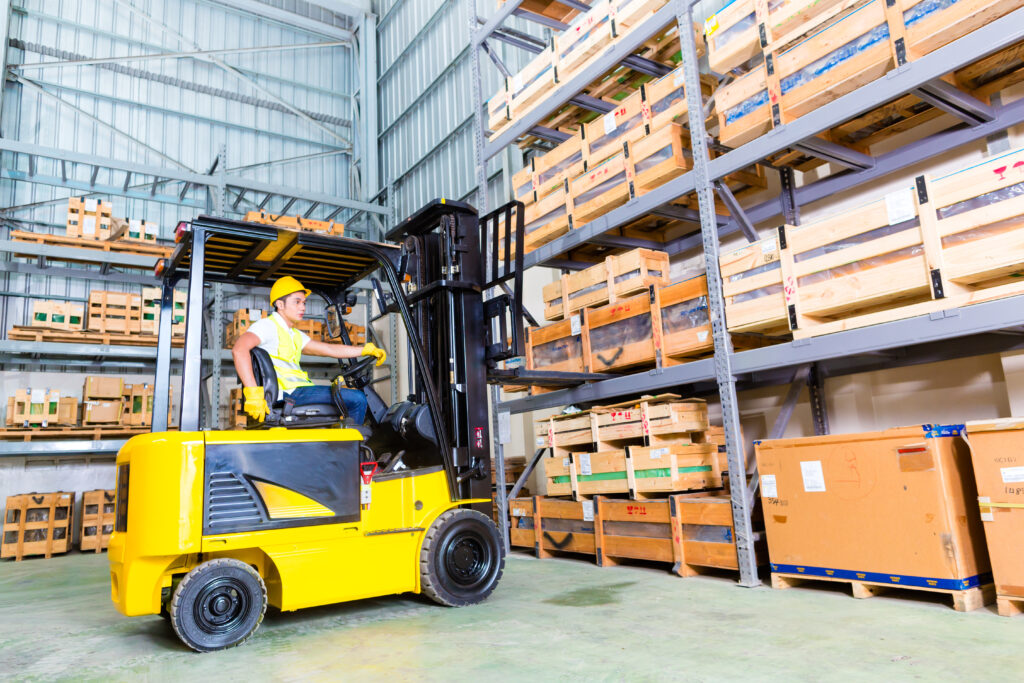 Person operating a fork lift