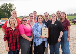 The Callaway Bank team accepting the 2022 Agri-Business of the Year Award