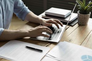 Image of missouri business owner doing paperwork