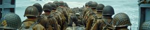 Dday-photo. Soldiers on a landing ship.